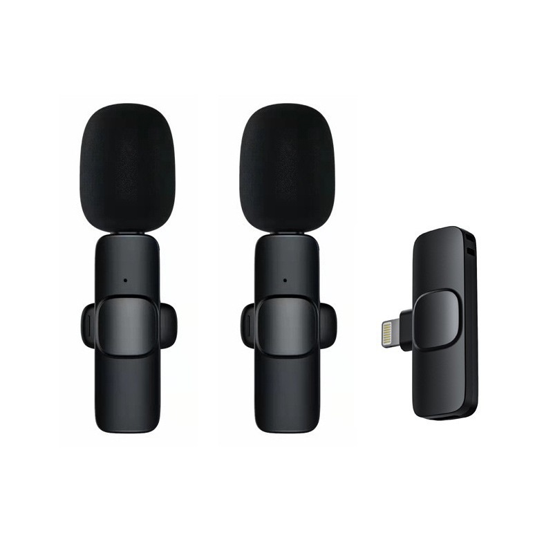 Bộ 2 micro thu âm không dây cài áo K9 khử tiếng ồn livestream ghi âm phát trực tiếp cổng lightning