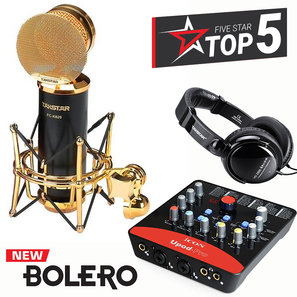 Bộ micro thu âm tình ca Bolero Tasktar PCK820 - Upod Nano - Tặng tai nghe ISK HD2000