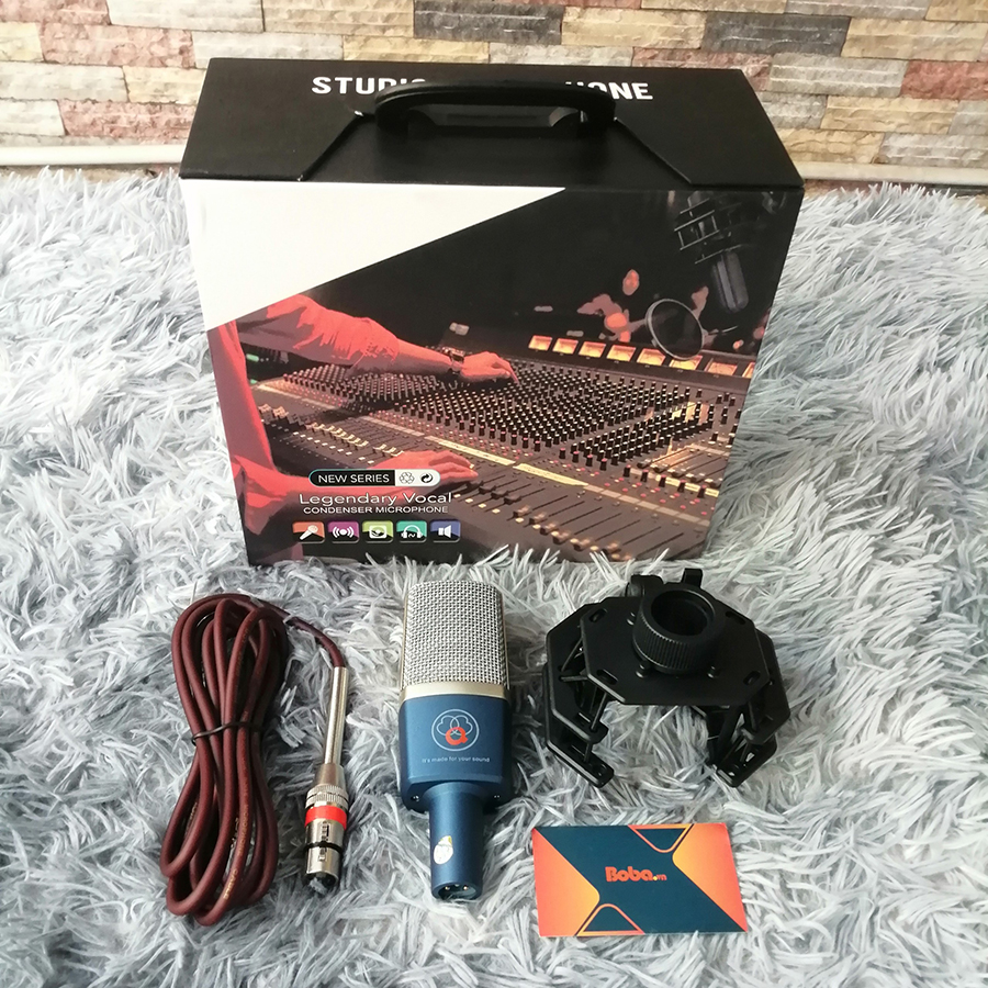 Combo Mic thu âm AT-249 và Soundcard K300 Tặng tai nghe và giá đỡ cho điện thoại