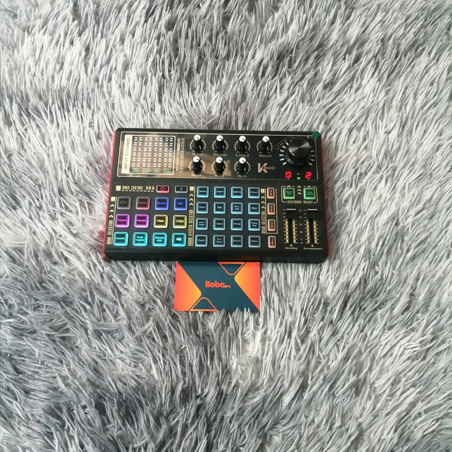 Bộ mic thu âm AT-808 và Soundcard K300 Tặng tai nghe và giá đỡ livestream cho điện thoại