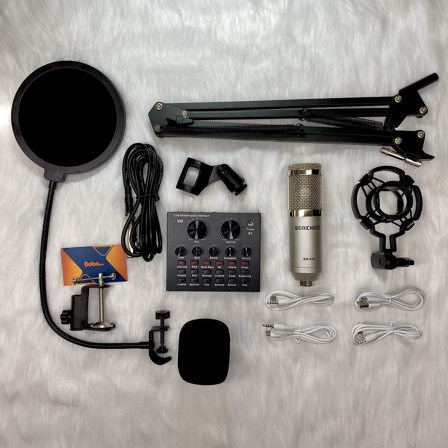 Combo hát live stream BM900 cùng Soundcard V8
