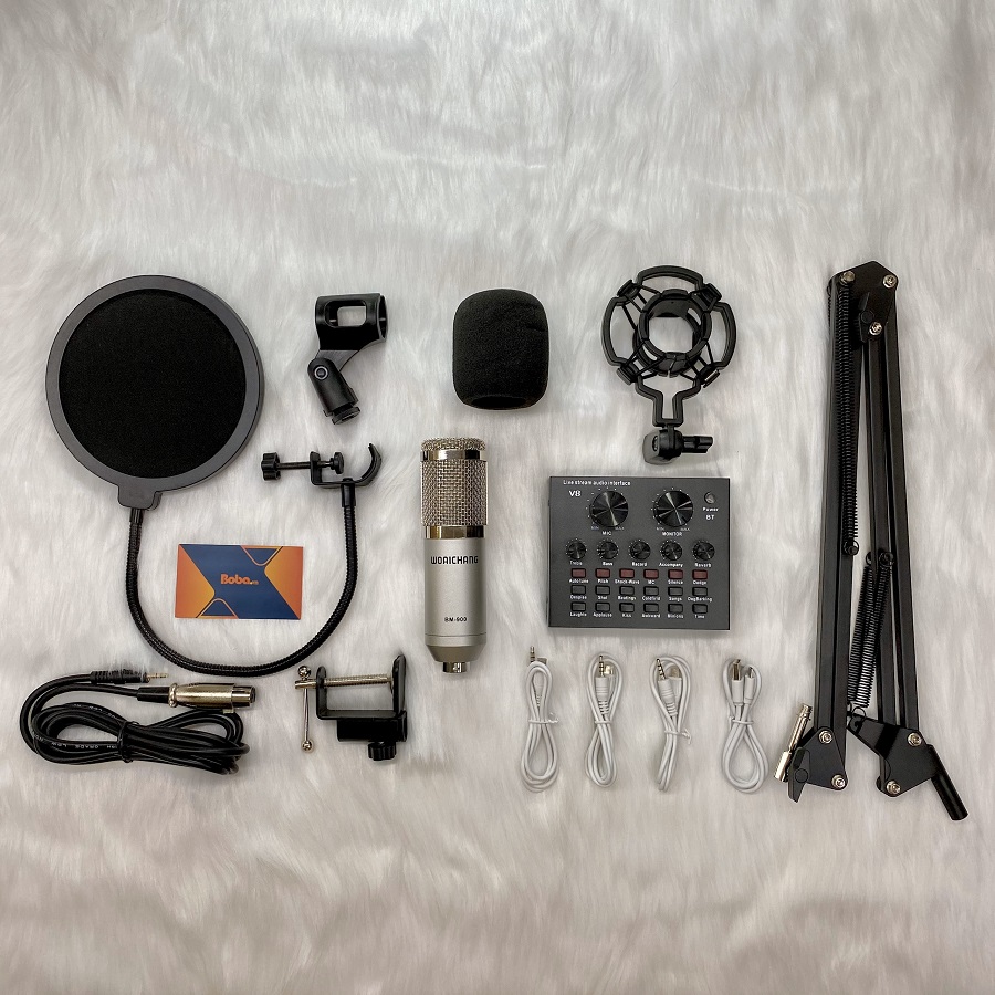 Combo hát live stream BM900 cùng Soundcard V8