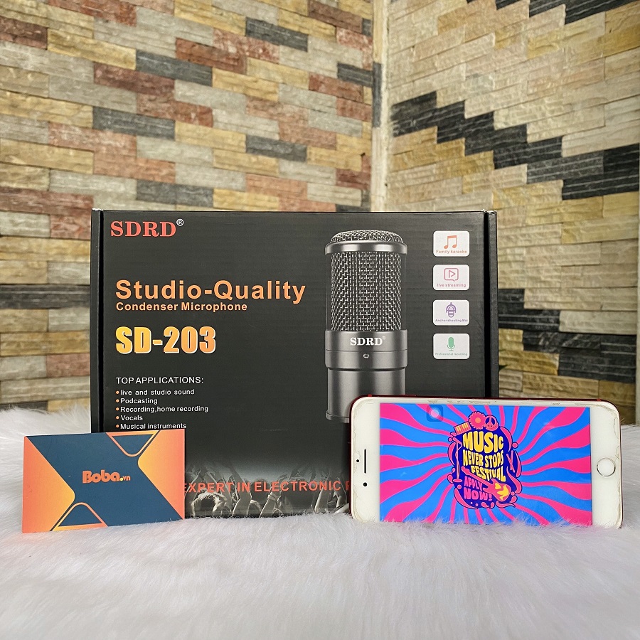 Mic thu âm Livestream SDRD SD-203 - Chuyên hát livestream Karaoke cực hay