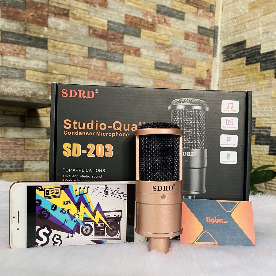 Mic thu âm Livestream SDRD SD-203 - Chuyên hát livestream Karaoke cực hay