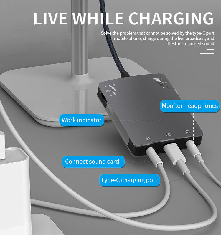 Bộ Chuyển Đổi Âm Thanh Livestream Type-C & PK 2 Chiều – Âm Rõ Chống Nhiễu Chất Lượng Cao