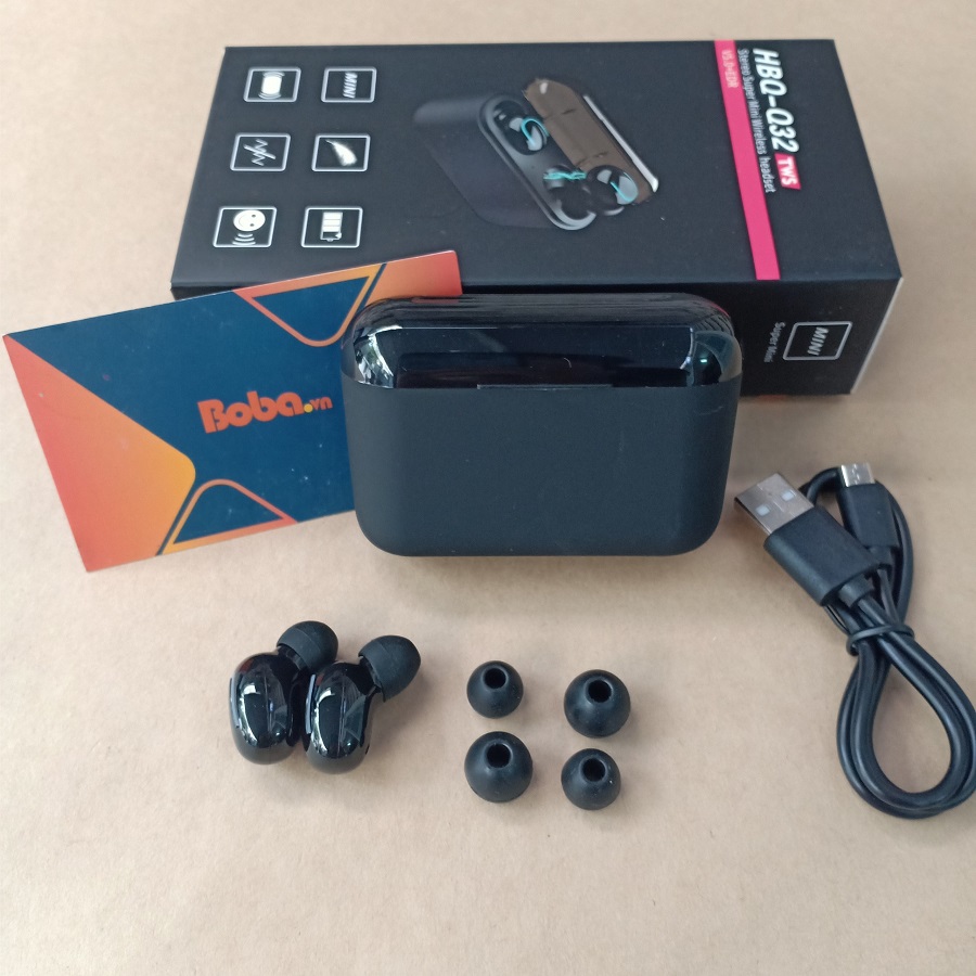 Bộ tai nghe Bluetooth không dây TWS HBQ Q32 - Chống nước IPX5 nghe 60 giờ