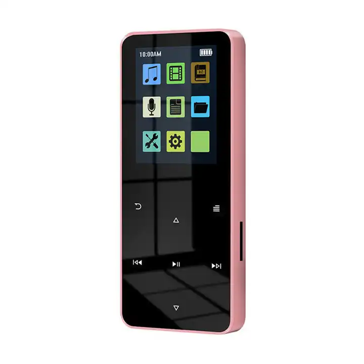 Máy nghe nhạc K6 màu hồng Bluetooth tích hợp loa ngoài cảm ứng bộ nhớ trong cao 64GB