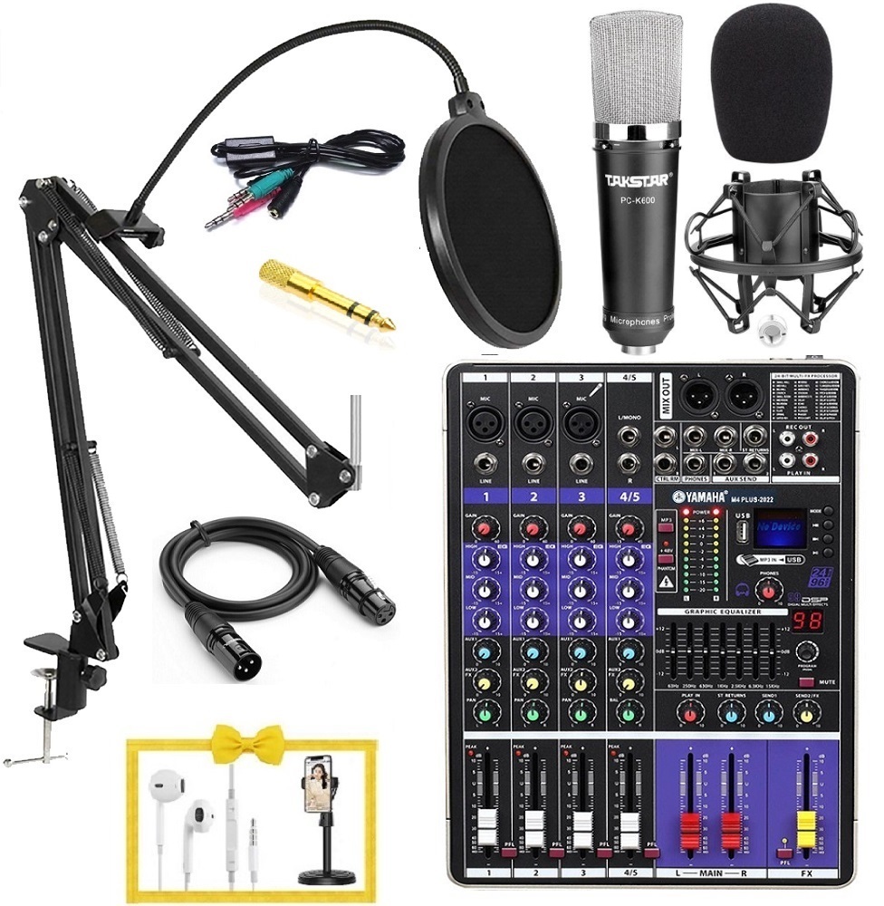 Bộ mic thu âm PC-K600 và Mixer M4 plus