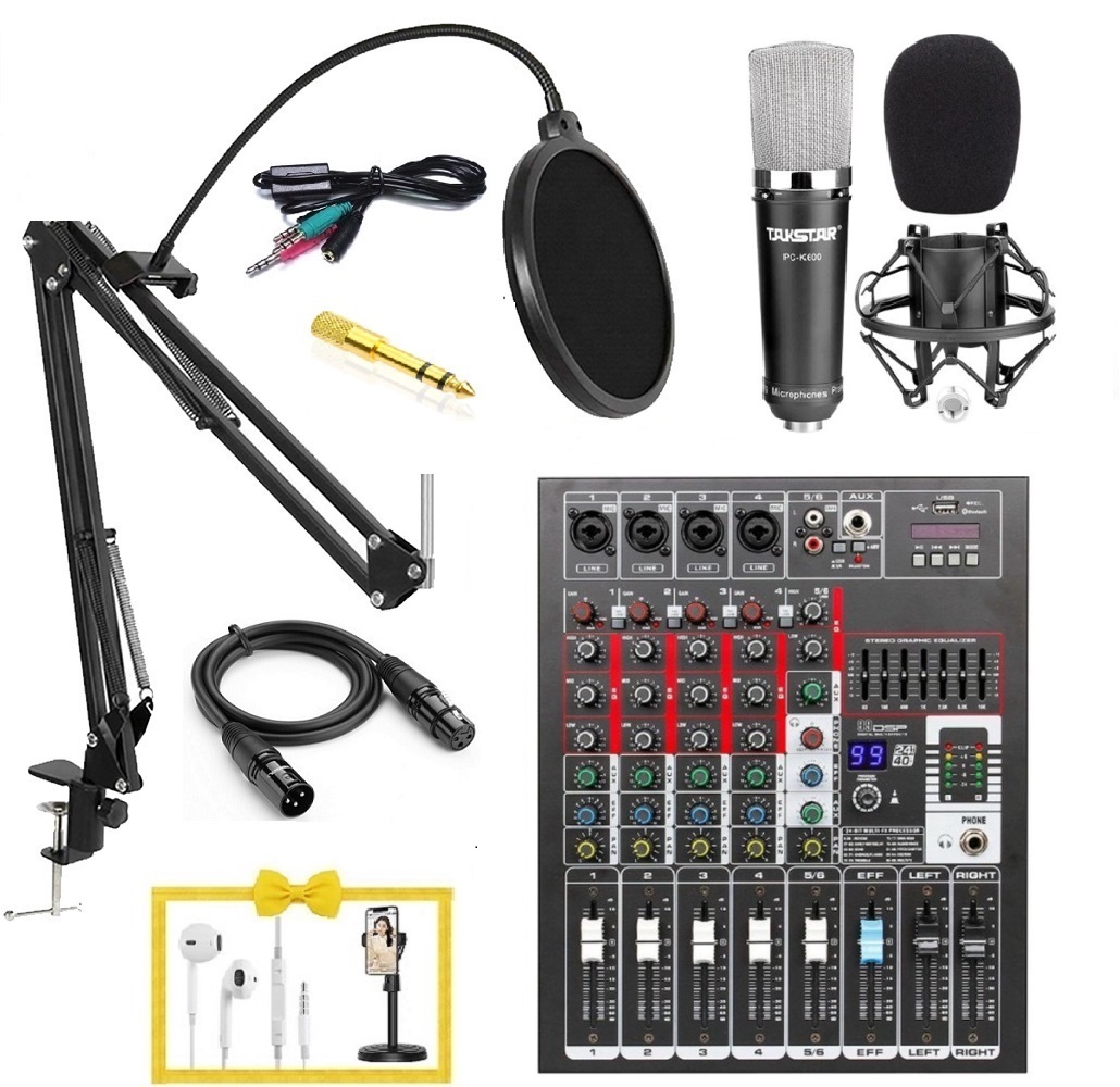 Bộ mic thu âm PC-K600 và Mixer M5 Plus