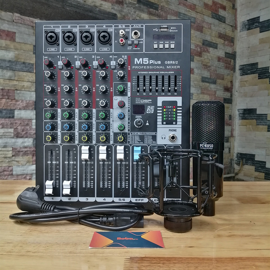 Bộ mic thu âm PC-K850 và Mixer M5 Plus
