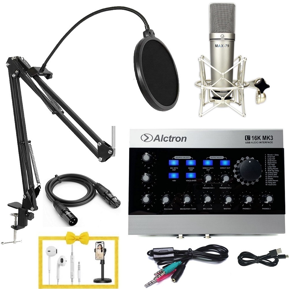 Combo Mic thu âm Max-79 và Soundcard Alctron MK3