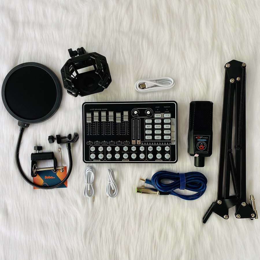Mic Thu Âm Micro Livestream Trọn Bộ Soundcard H9 & Mic ALC 280 âm thanh hay đễ lắp đặt