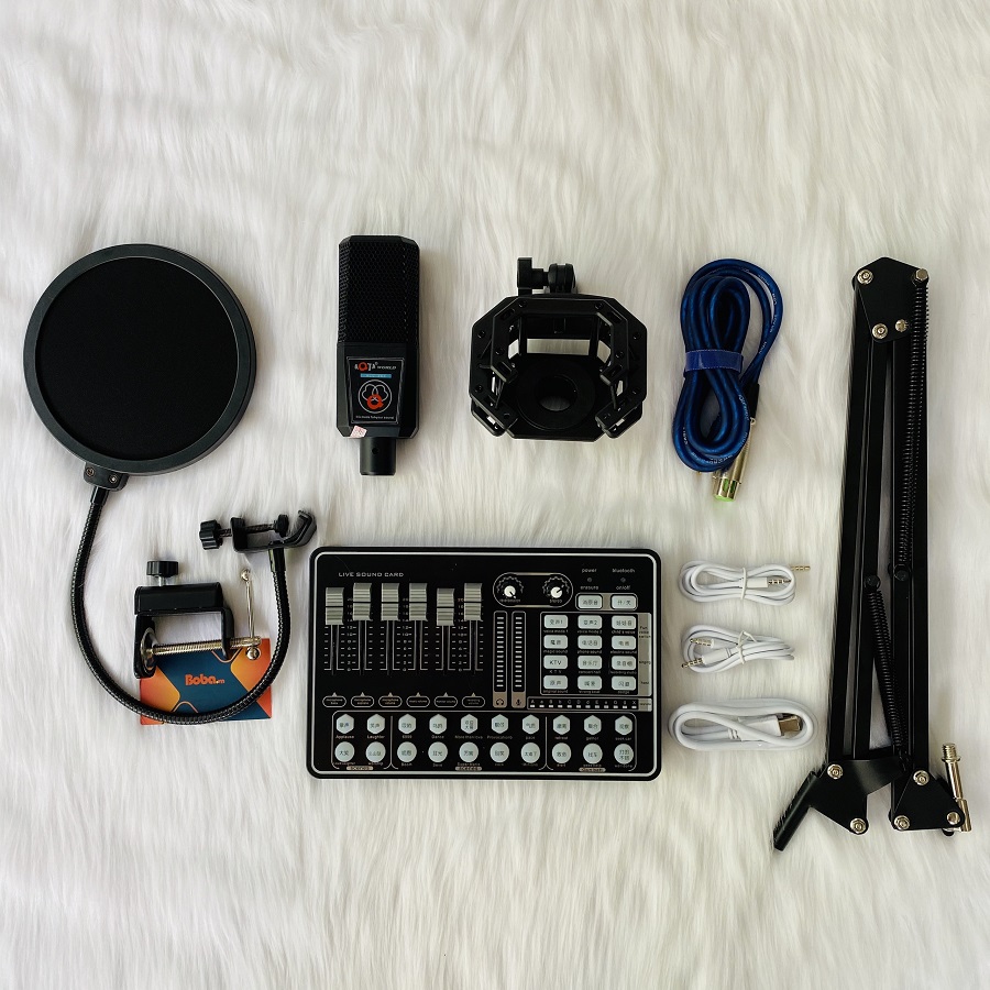 Mic Thu Âm Micro Livestream Trọn Bộ Soundcard H9 & Mic ALC 280 âm thanh hay đễ lắp đặt