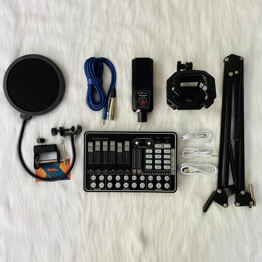 Mic Thu Âm Micro Livestream Trọn Bộ Soundcard H9 & Mic ALC 280 âm thanh hay đễ lắp đặt