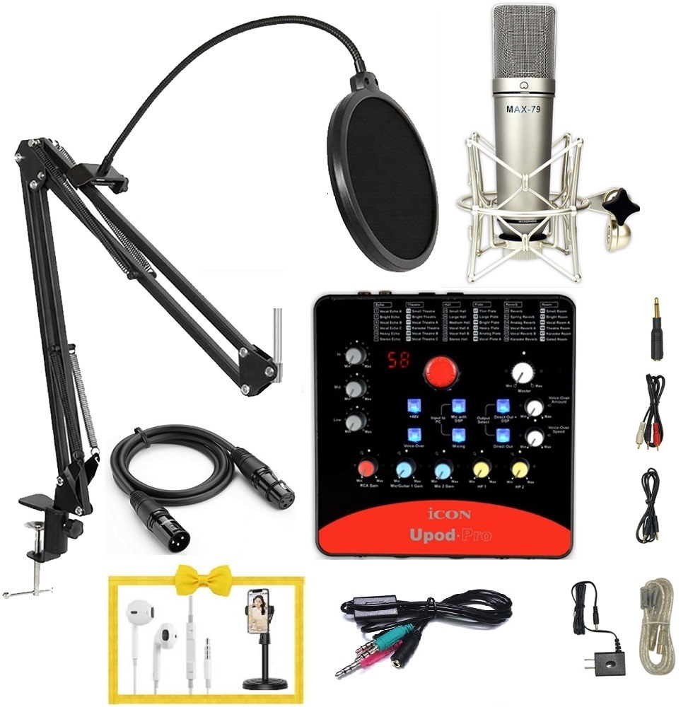 Bộ thu âm chuyên nghiệp soundcard Icon Upod Pro và micro Max-79