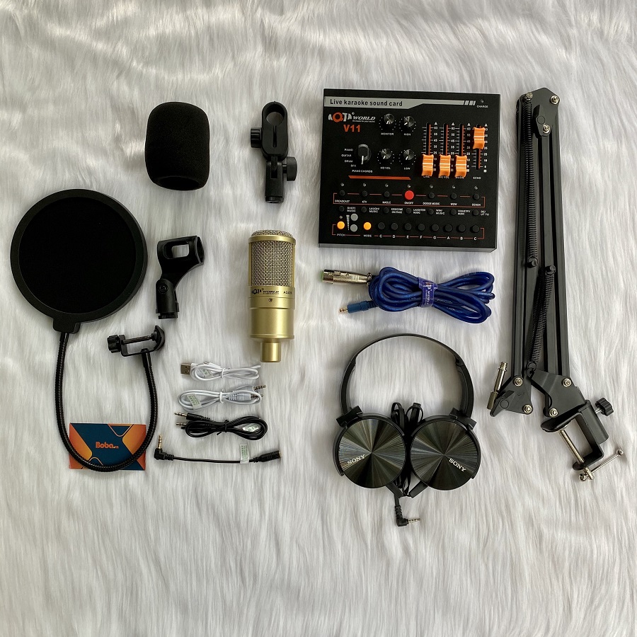 Bộ livestream chuyên nghiệp AQTA 220 với Soundcard V11