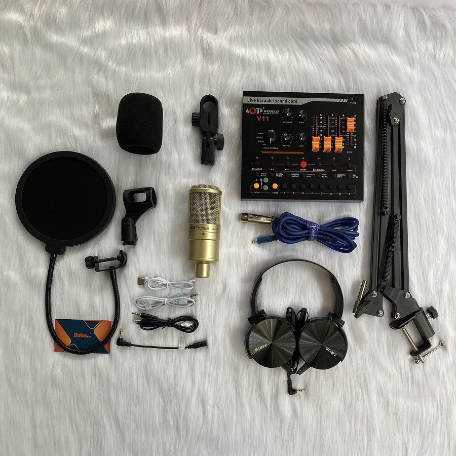 Bộ livestream chuyên nghiệp AQTA 220 với Soundcard V11