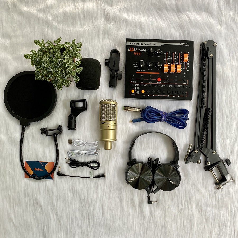 Bộ livestream chuyên nghiệp AQTA 220 với Soundcard V11