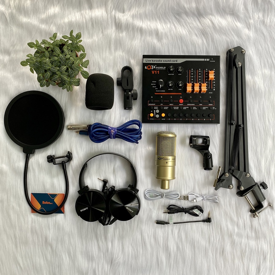 Bộ livestream chuyên nghiệp AQTA 220 với Soundcard V11