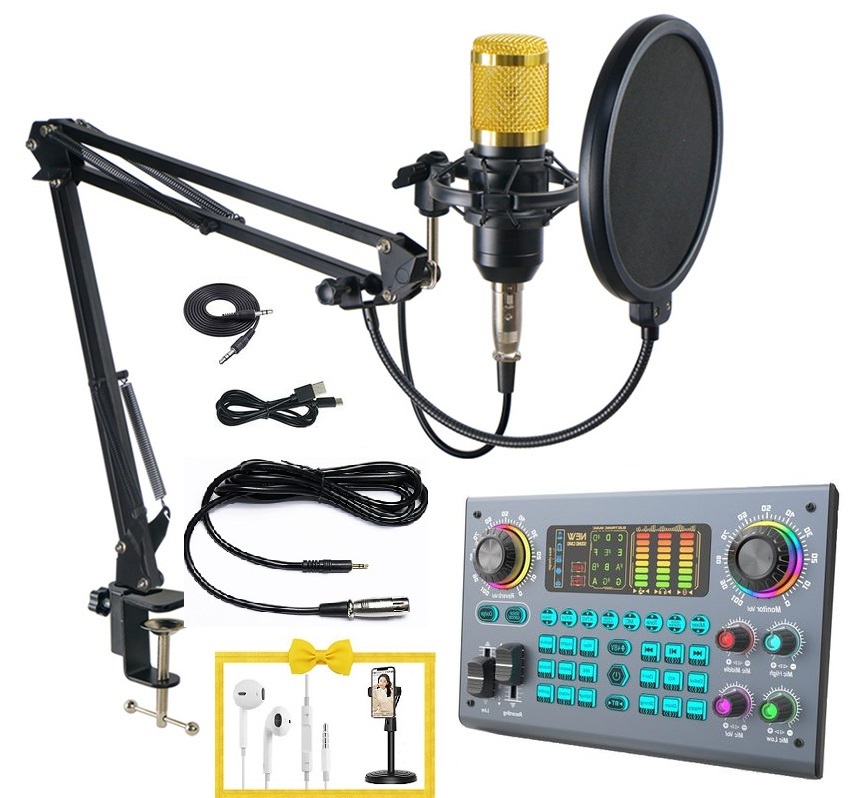 Combo mic thu âm Bm900 với Soundcard C100 kết hợp hoàn hoản tặng kèm quà hấp dẫn