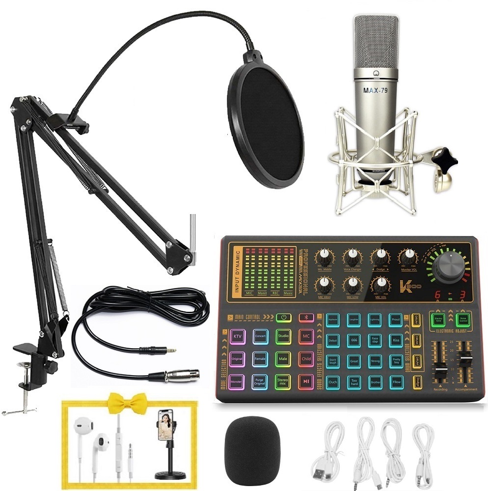 Combo Mic thu âm Max-79 và Soundcard K300