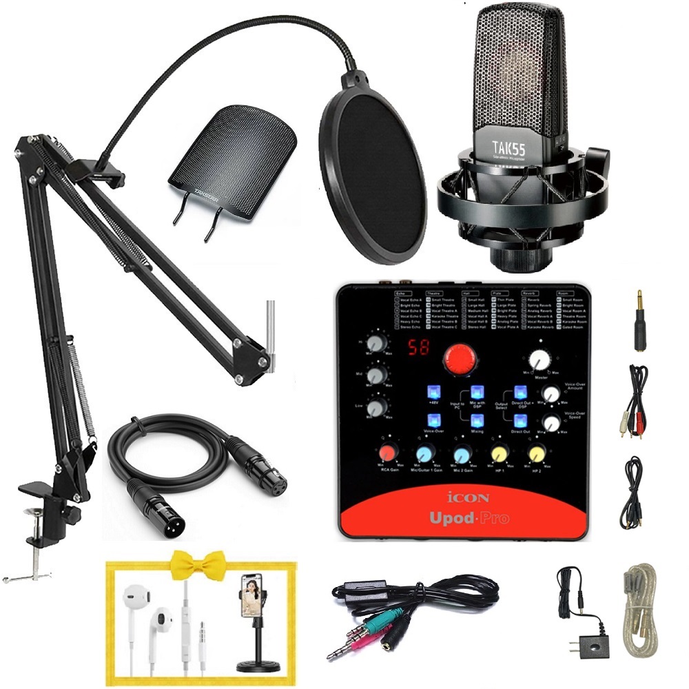 Bộ thu âm tại nhà tốt nhất Tasktar Tak55 và Soundcard Icon Upod Pro
