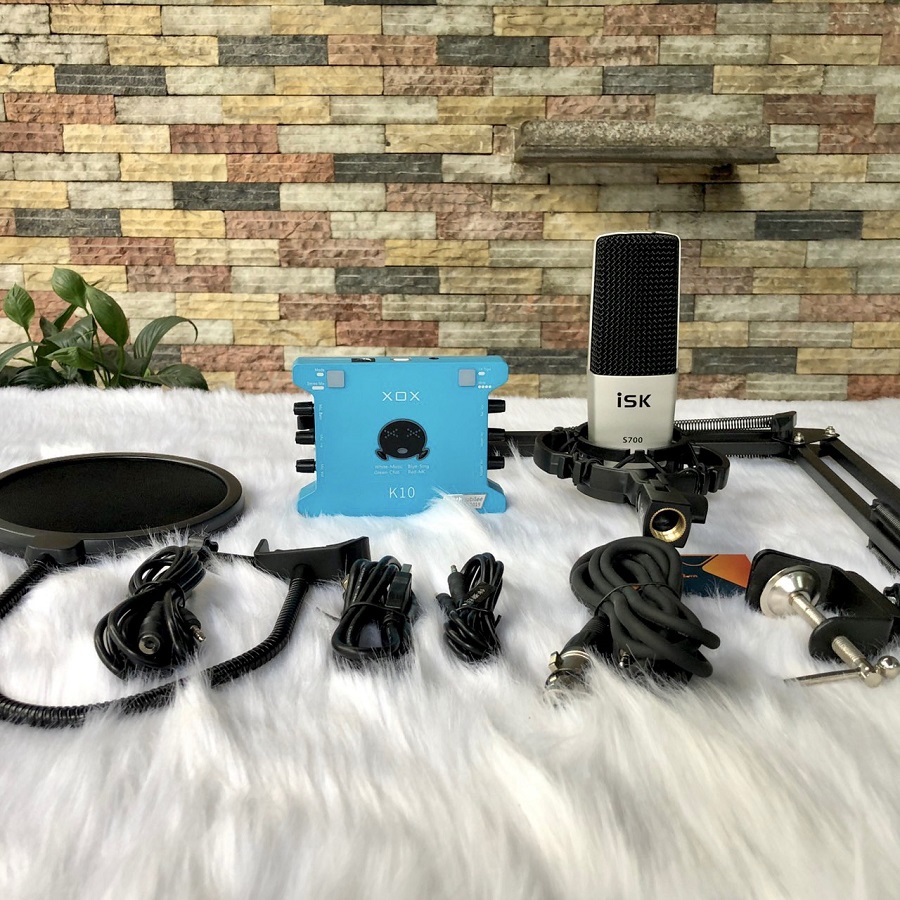 Combo thu âm XOX K10 với mic ISK S700 đáng mua nhất cuối năm 2023 Tặng kèm tai nghe và giá đỡ điện thoại