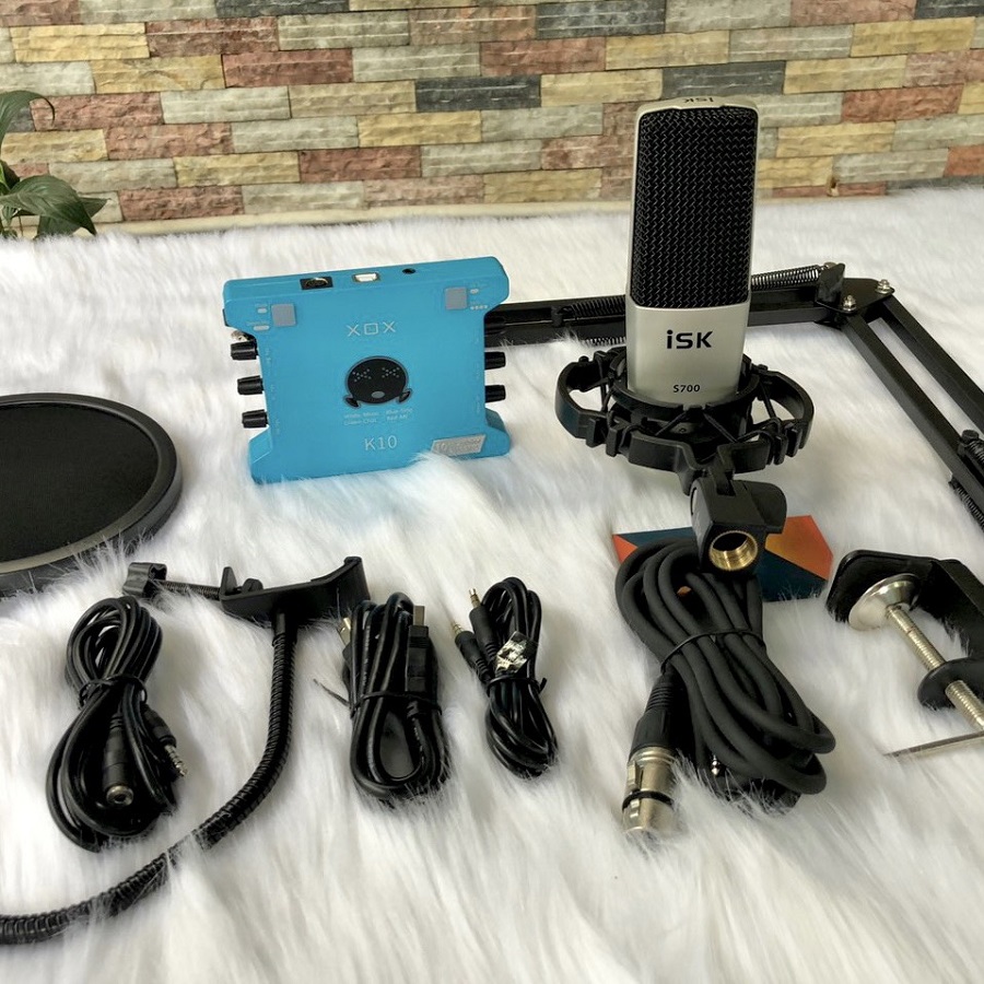 Combo thu âm XOX K10 với mic ISK S700 đáng mua nhất cuối năm 2023 Tặng kèm tai nghe và giá đỡ điện thoại