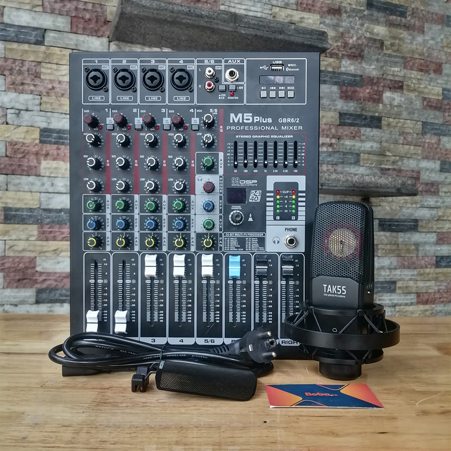 Bộ mic thu âm Tasktar Tak-55 và Mixer M5 Plus chính hãng