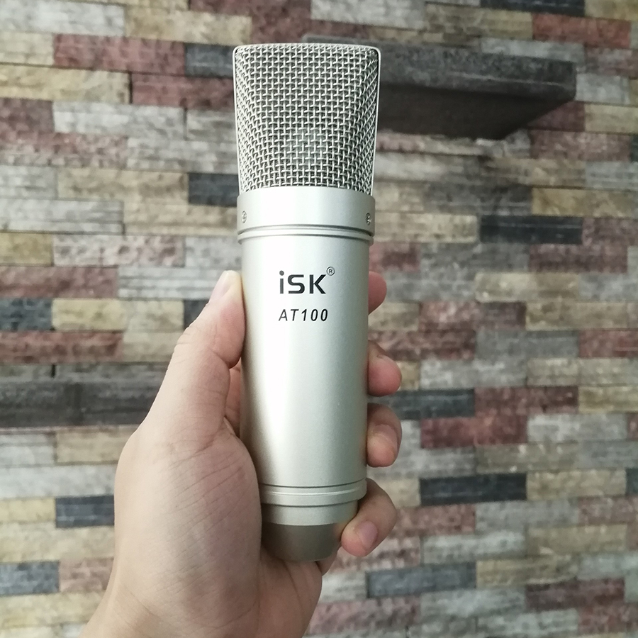 Bộ mic thu âm AT-100 và Soundcard K500 TẶNG KÈM Tai nghe và giá đỡ cho điện thoại