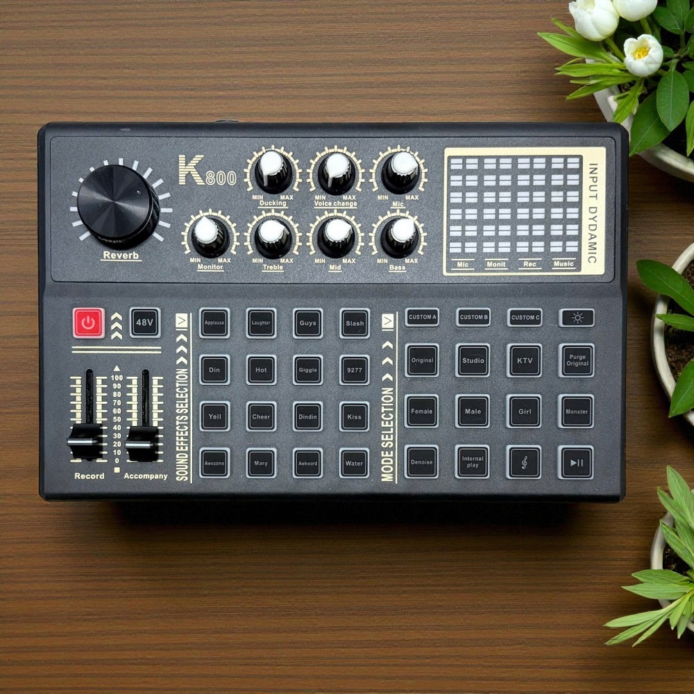 Sound Card Thu Âm K800 – Giải Pháp Thu Âm Chuyên Nghiệp Cho Livestream & Studio Tại Nhà
