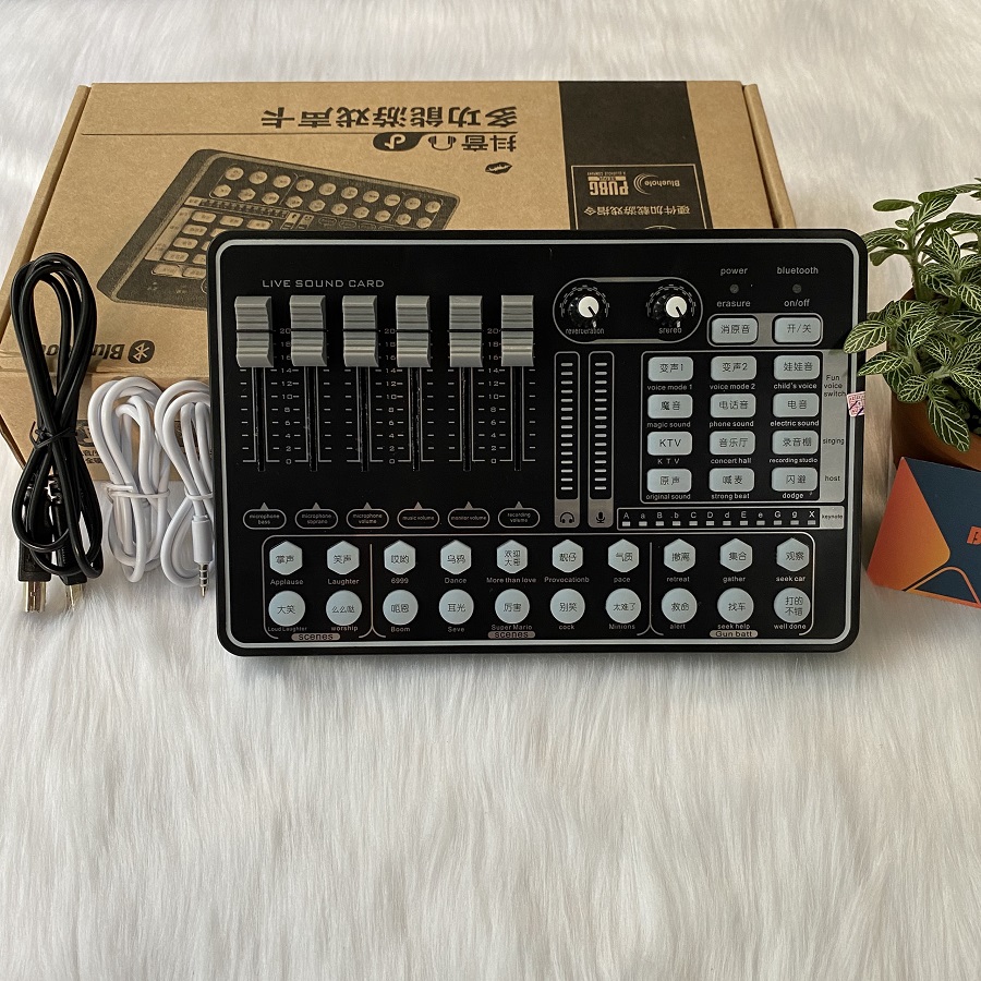 Soundcard thu âm livestream MKAI H9 - Có Bluetooth Auto Tune Pin Sạc