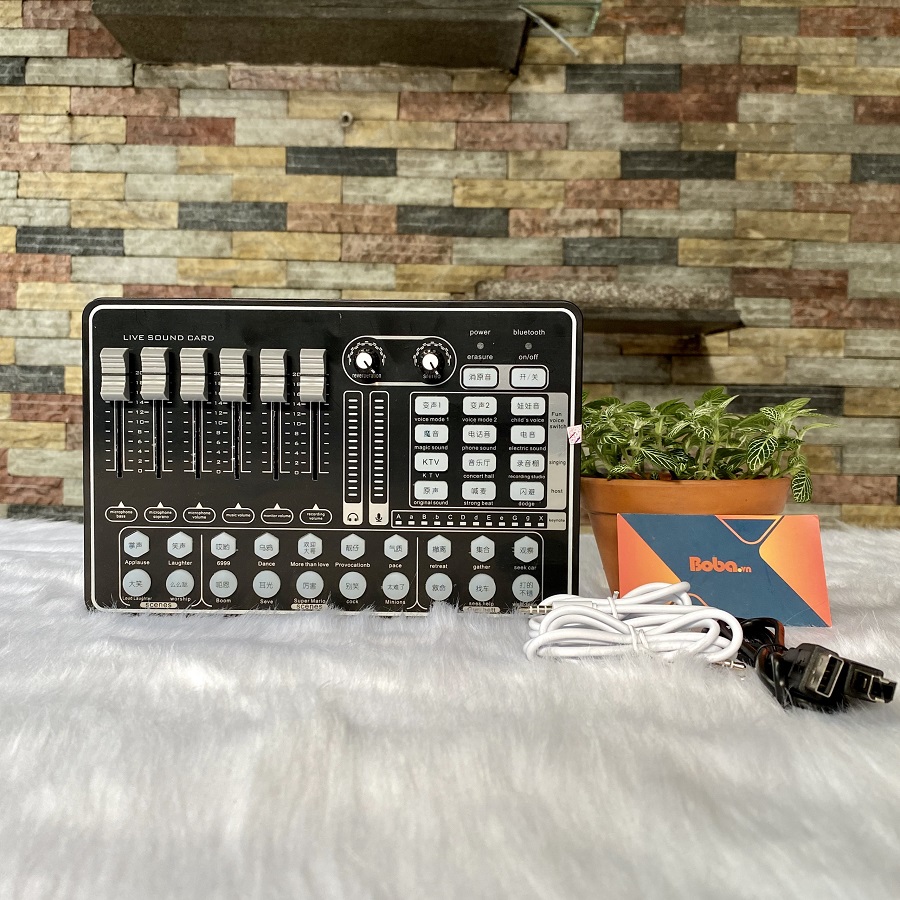 Soundcard thu âm livestream MKAI H9 - Có Bluetooth Auto Tune Pin Sạc