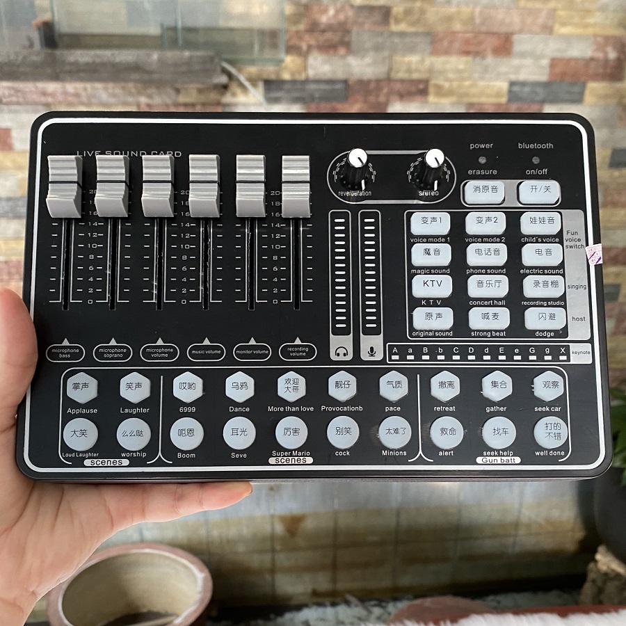 Soundcard thu âm livestream MKAI H9 - Có Bluetooth Auto Tune Pin Sạc