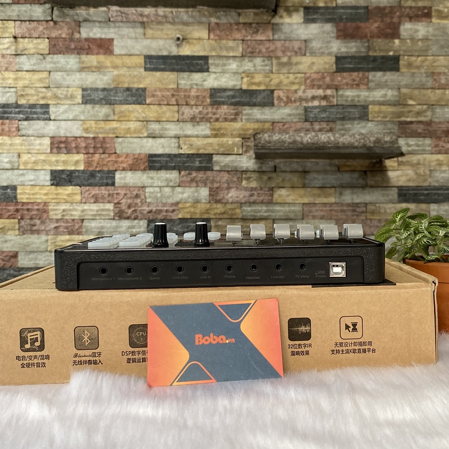 Soundcard thu âm livestream MKAI H9 - Có Bluetooth Auto Tune Pin Sạc