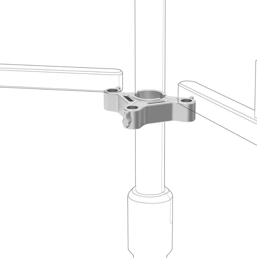 Bộ ngàm kẹp mở rộng gắn thêm 3 trục cho tay Arm chính hãng GearTree