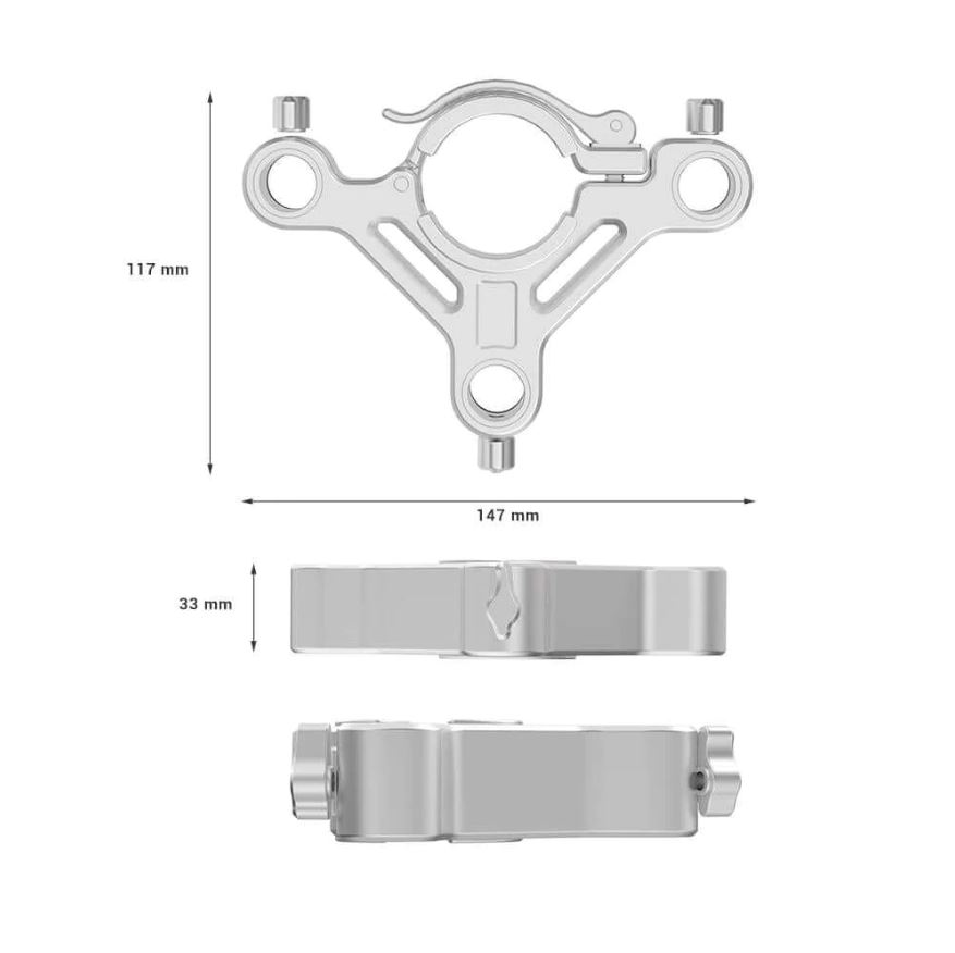 Bộ ngàm kẹp mở rộng gắn thêm 3 trục cho tay Arm chính hãng GearTree