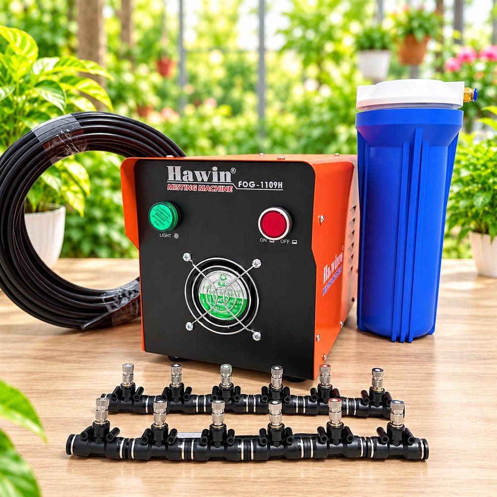 Bộ phun sương mịn 20 đầu Hawin FOG-1109H kèm 20m dây