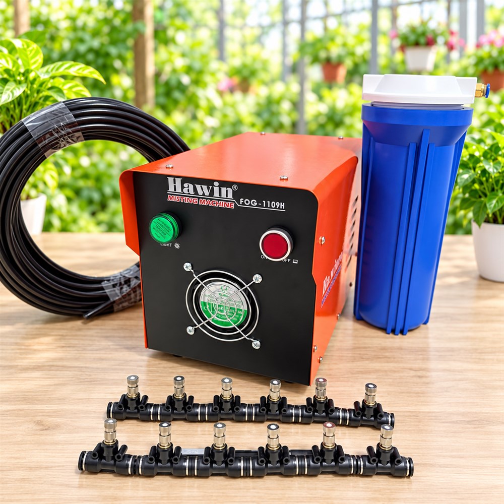 Bộ phun sương mịn 20 đầu Hawin FOG-1109H kèm 20m dây