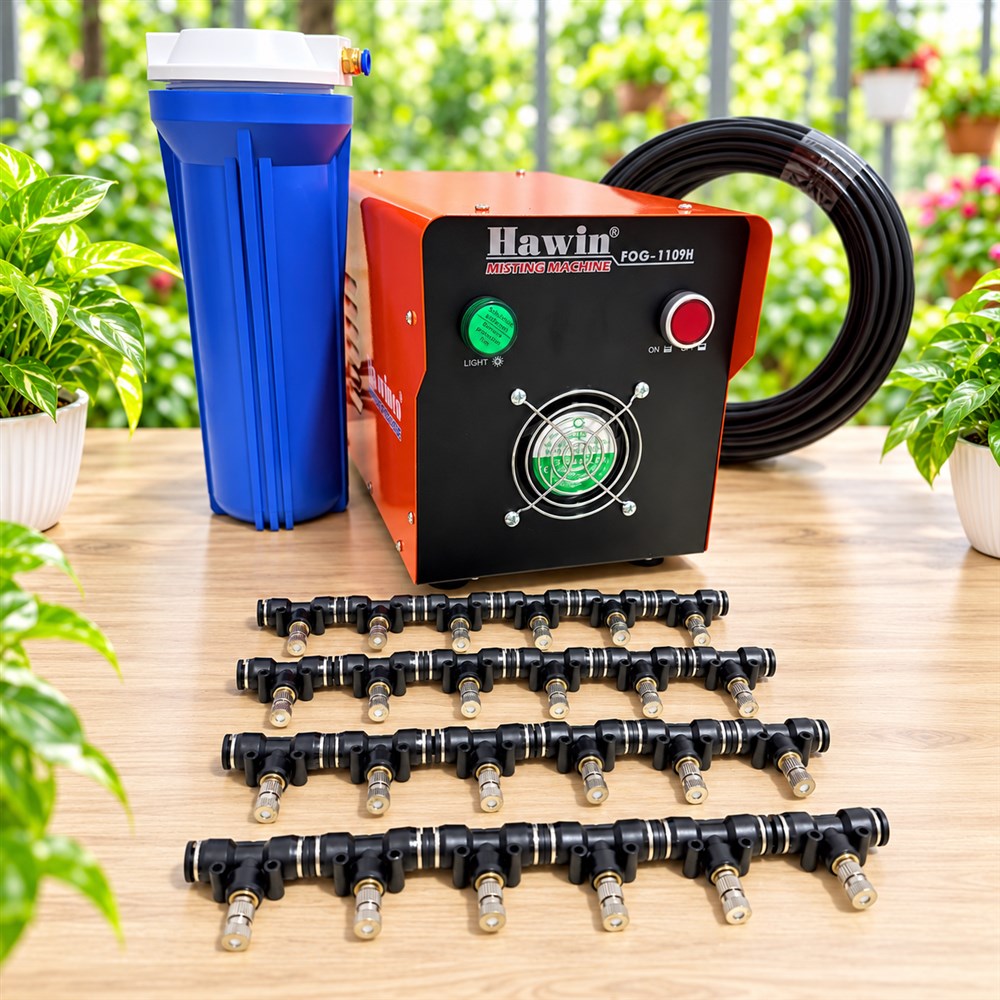 Bộ phun sương mịn 20 đầu Hawin FOG-1109H kèm 20m dây