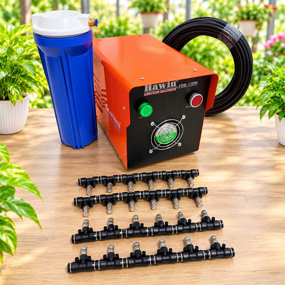 Bộ phun sương mịn 20 đầu Hawin FOG-1109H kèm 20m dây