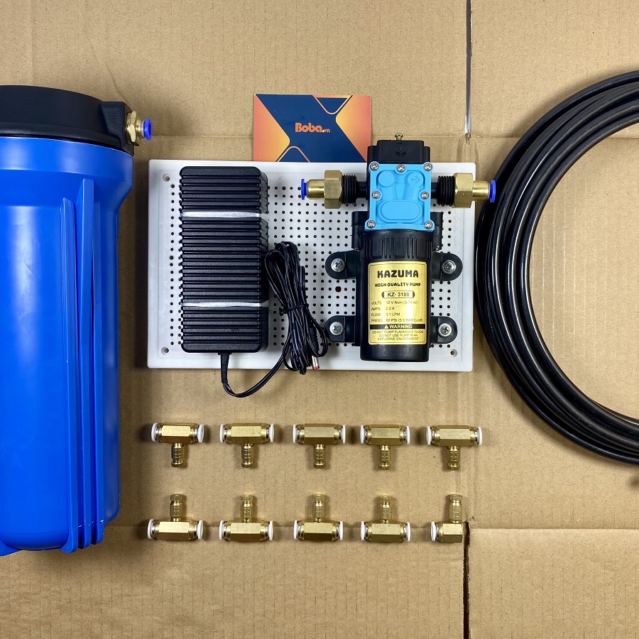 Bộ phun sương 10 béc đồng bơm KAZUMA 40W chính hãng