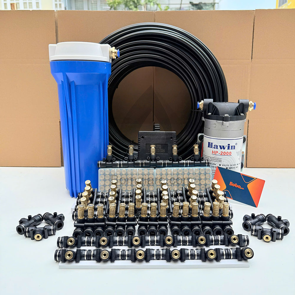 Bộ phun sương làm mát Hawin-2000 trọn bộ 40 béc