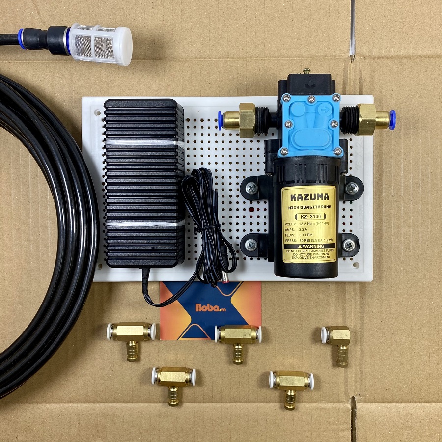 Bộ phun sương 5 béc đồng bơm KAZUMA 40W