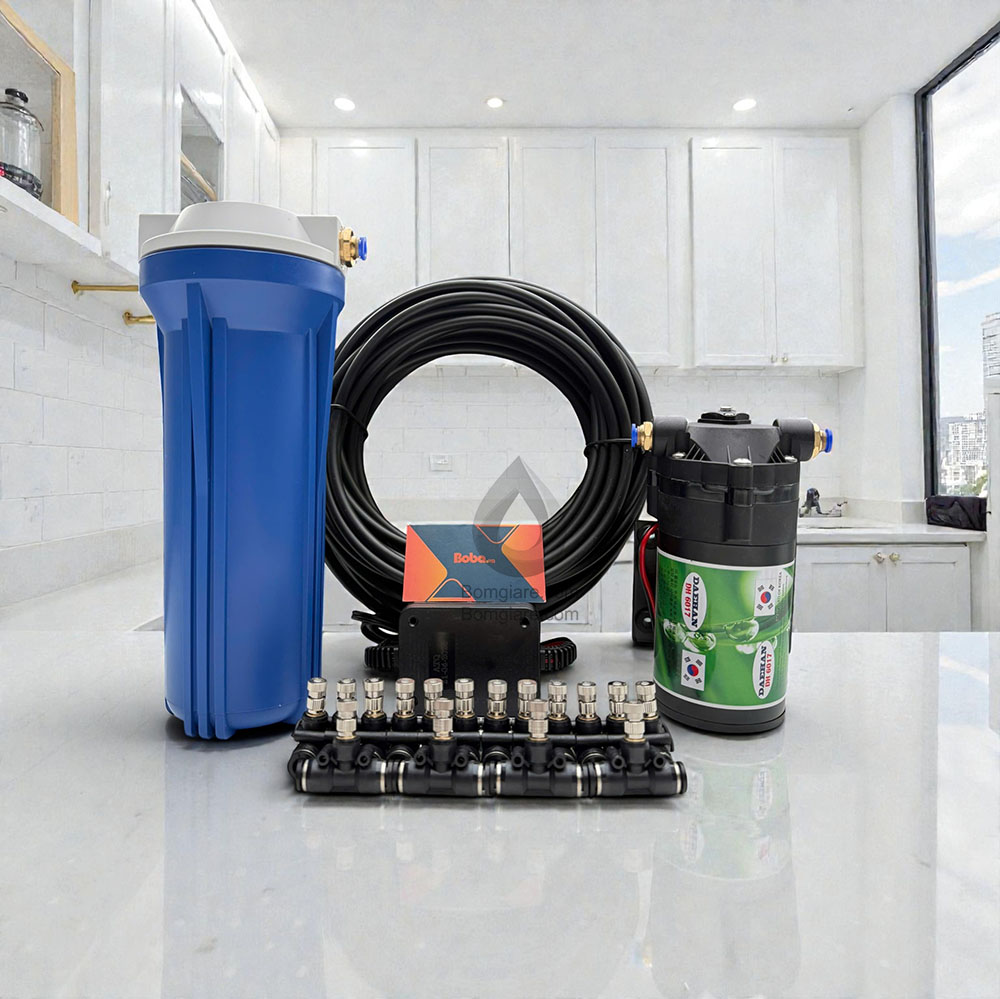 Hệ thống phun sương tạo ẩm Deahan 6017 5 béc làm mát nhà mát không khí