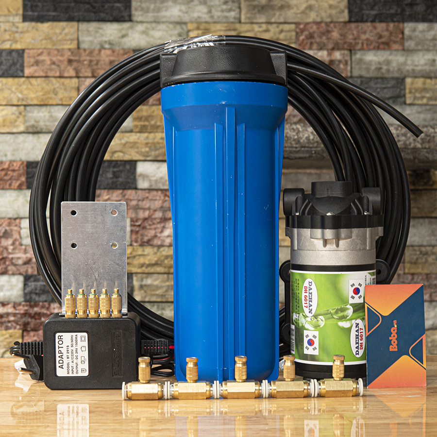 Hệ thống phun sương tạo ẩm Deahan 6017 5 béc làm mát nhà mát không khí