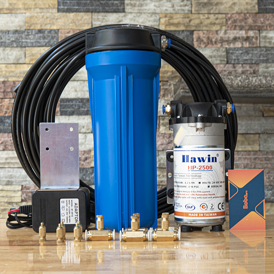 Bộ phun sương làm mát quán cafe Hawin HP-2500 trọn bộ 10 béc