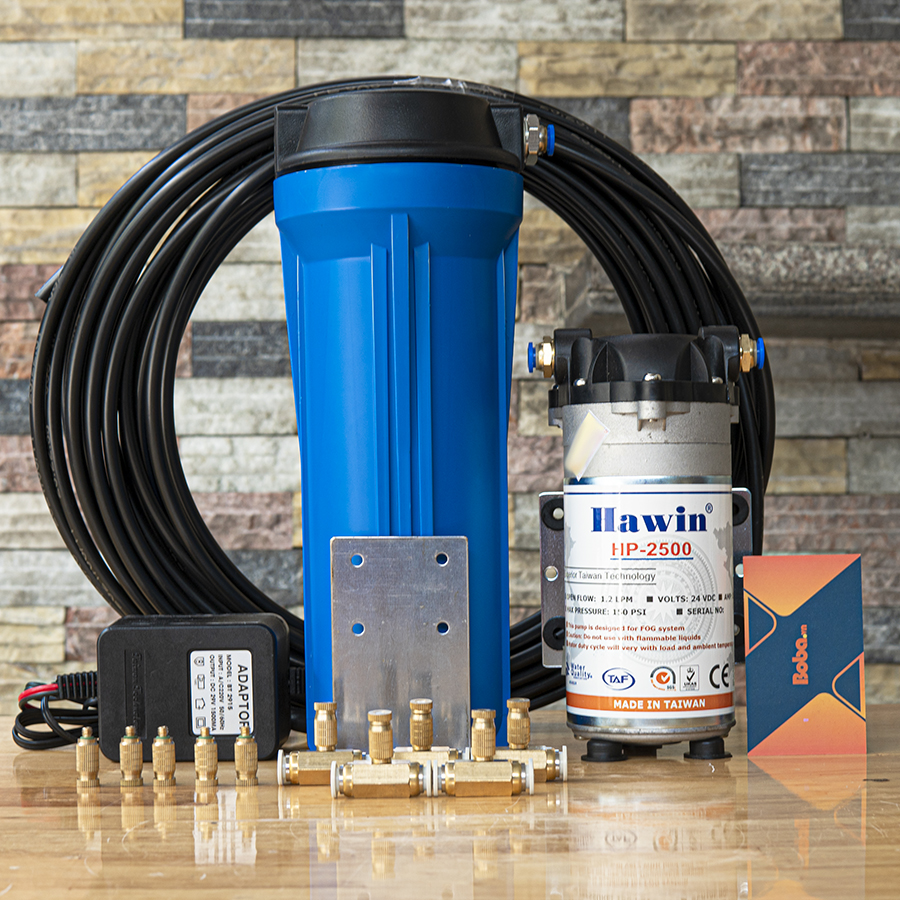 Bộ phun sương làm mát quán cafe Hawin HP-2500 trọn bộ 10 béc