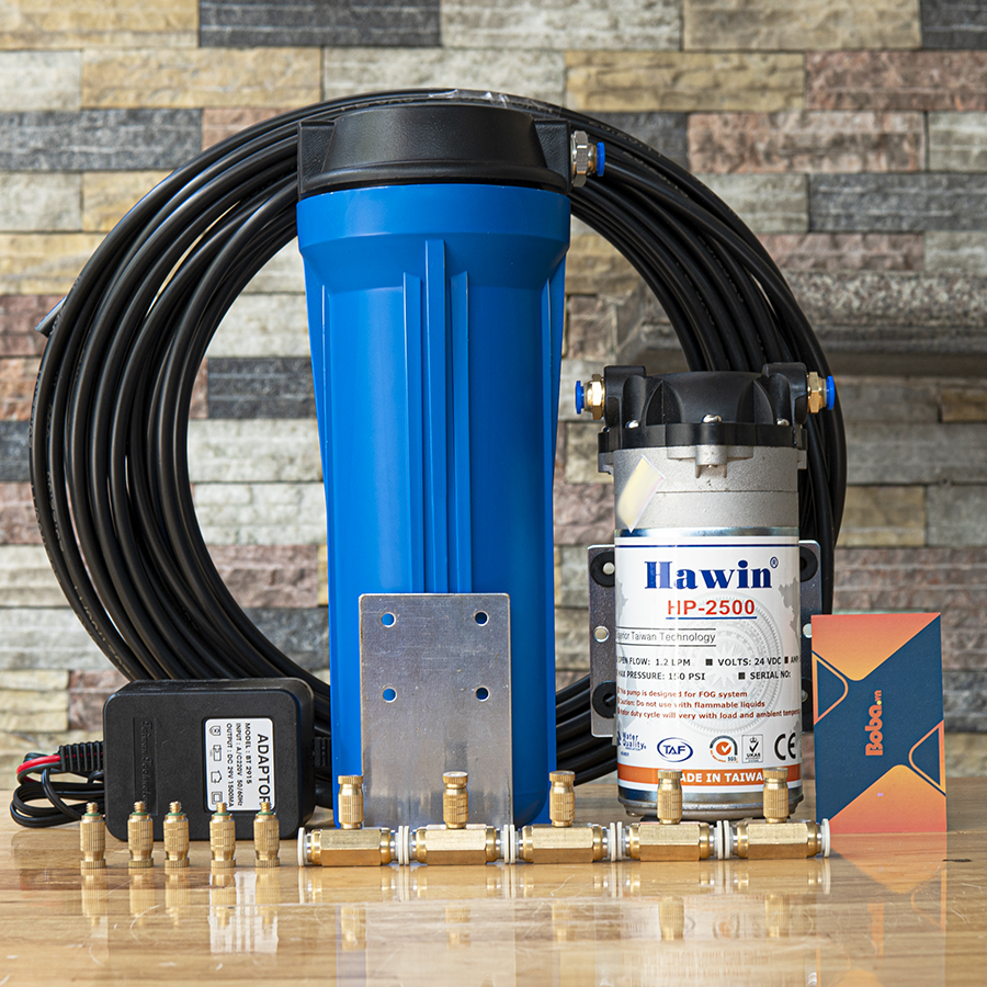 Bộ phun sương làm mát quán cafe Hawin HP-2500 trọn bộ 10 béc