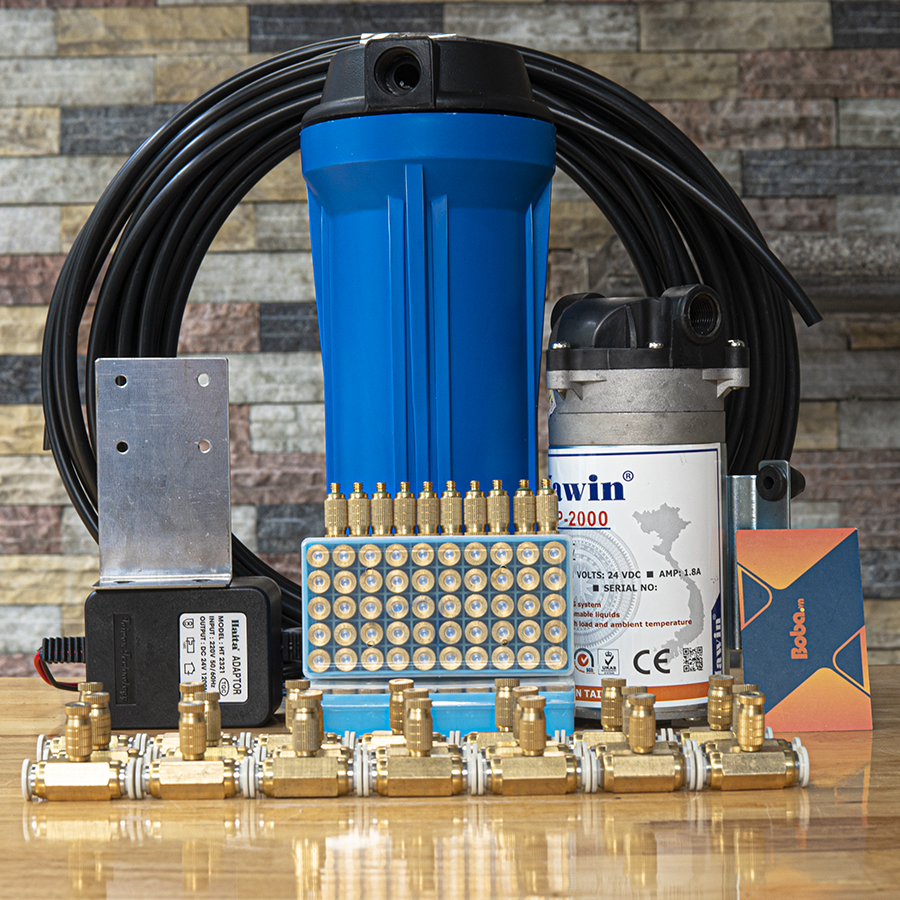 Hệ thống phun sương làm mát Hawin-2000 trọn bộ 45 béc có 50M dây